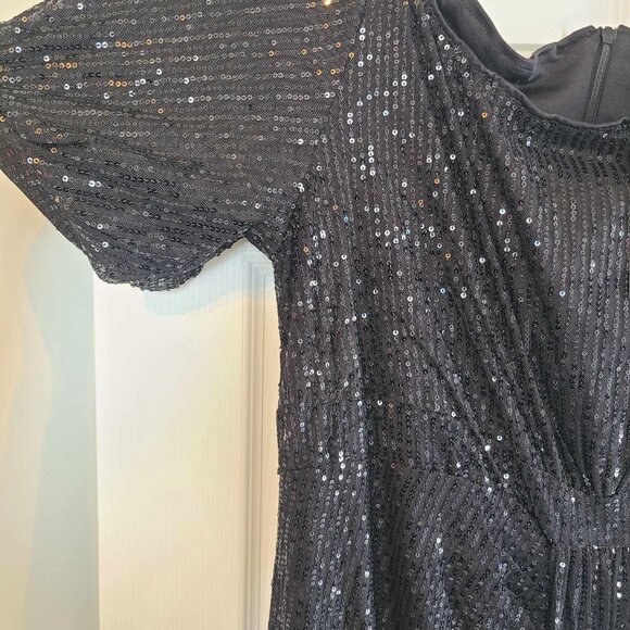 Black Sequin Dress - Jersey Material - Never Worn - Picture 2 of 4